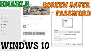 Enable On Resume Password and Screen Saver in Windows 10 PC