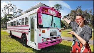 She turned a SCHOOL BUS into a LUXURY TINY HOME (it's awesome)