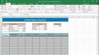 Crear control de alquiler de habitaciones en Excel, con descuentos y calculo de impuestos