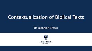 Contextualization of Biblical Texts