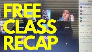 Free Class Recap - subject + verb + object