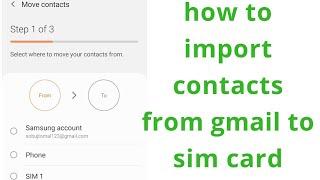 how to import contacts from gmail to sim card