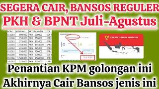 SEGERA CAIR! BANSOS REGULER PKH & BPNT ALOKASI JULI-AGUSTUS. BANSOS GOLONGAN INI CAIR..! SELAMAT..!