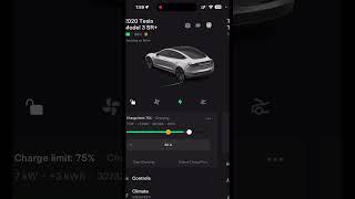 My first time seeing Tesla's Charge on Solar in action, shoving a full 32A into our Model 3 SR+!