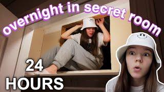 24 hours in a tiny secret room in my closet | overnight challenge