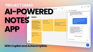 AI Notes App with Autocomplete & Copilot with function Calling (Next.js, TypeScript, Gemini) - Demo