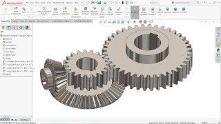 Solidworks tutorial | Bevel and Spur gear motion Study