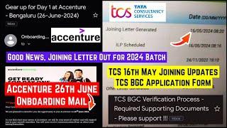 TCS Joining Letter Out | Accenture Onboarding Mail | 2024 & 2023 Batch | Joining Survey TCS BGC Form