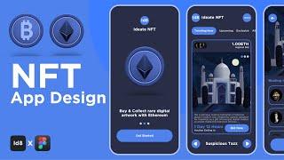 NFT (Non Fungible Token) Mobile App Design in Figma - Wireframe/UI/UX/Animation Design Tutorial