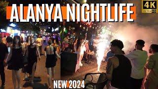 Alanya Bar Street 2024 ! Alanya Nightlife 2024 ! Antalya Nightlife Bar Street ! Alanya 4k 60 FPS