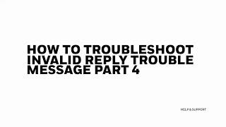 How to Troubleshoot Invalid Reply Trouble Message Part 4