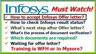 How to accept Infosys offer letter? Waiting for Offer letter? Training Location? Salary in training?