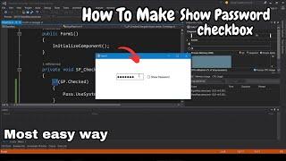 How to make Show Password Checkbox using C# windows form application using Visual Studio