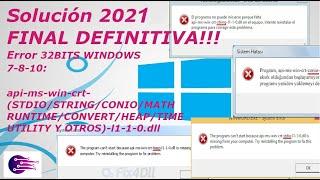 32/64bit Solución al error:  api-ms-win-crt-(conio/string/otros)-l1-1-0.dll (2021)