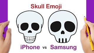 How to Draw a Skull Emoji Easy (iPhone vs Samsung) | Sherry Drawings