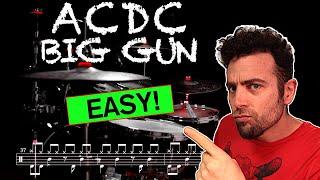 ACDC - Big Gun - Drum Cover (with scrolling drum score)