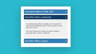 Javascript Accordion Menu | Animated Accordion Menu using HTML, CSS & Javascript