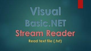 Visual Basic : How to use Stream Reader to read text file .txt