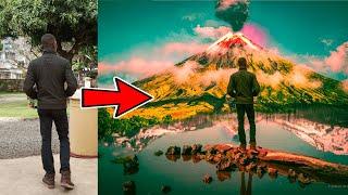 How To Turn Stock Photos Into a Piece of Art. || Volcano Photo Manipulation Tutorial in PicsArt.