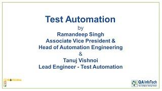 Test Automation Training Session by QA InfoTech