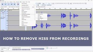 How to remove HISS from  Audio Recordings - Audacity Tutorial