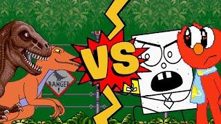 M.U.G.E.N Battles | T-Rex/Velociraptor vs DoodleBob/Evil Elmo