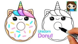 How to Draw a Unicorn Donut Easy Cute Food Art