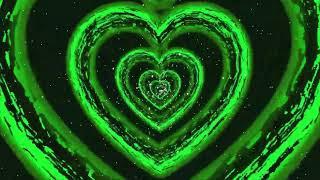 Heart Background | Green Neon Lights Heart Tunnel ASMR | Video Effects HD