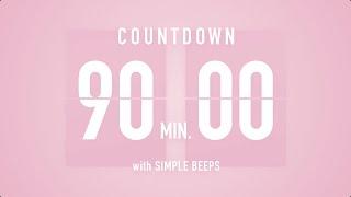 90 Min Countdown Flip Clock Timer / Simple Beeps 