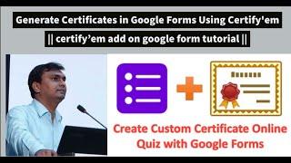 How to Send Certificates via Google Forms | google form certifyem add on