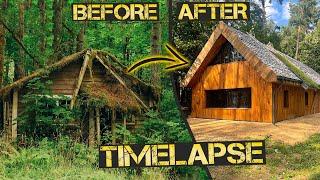 1 year TIMELAPSE.What can be made from an old, abandoned homestead with your own hands?