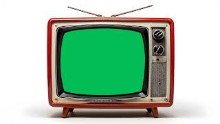 Green Screen Retro TV Animation isolated on White Background