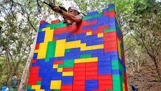 Защитит ли крепость из огромных LEGO от пуль? | Разрушительное ранчо | Перевод Zёбры