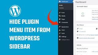 How to hide a Plugin menu item in the WordPress sidebar? codes | 2023 | #WordPress 38