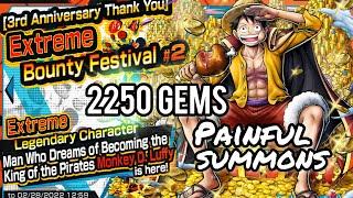 2,250 GEMS EX LUFFY SUMMONS | One Piece Bounty Rush (OPBR)