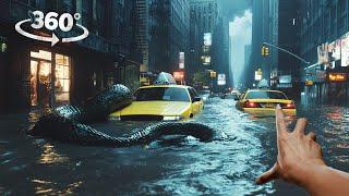 360° Action: Survive Giant Snakes & City Flood Disaster! VR 360 Video 4K Ultra HD