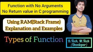 46. Function with No Arguments and No Return value | Function_Part_5 | C full tutorials in Hindi|