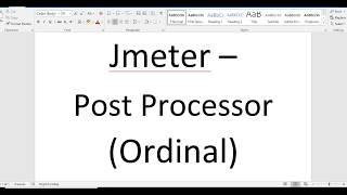 Performance Testing Expert - Jmeter - Post Processor( Ordinal )