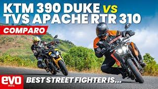 KTM 390 Duke v TVS Apache RTR 310 | Battle of the Nakeds | evo India