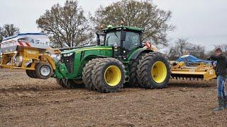 XXL SEMIS 2X JOHN DEERE 8400R au semis d'Avoine BIO | Alpego 8m & Charrue GB 11 socs