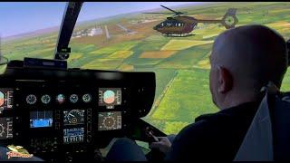 Flying a full motion helicopter flight simulator!