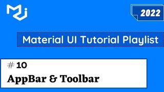 Material UI Header With AppBar & Toolbar | Material UI 5 Tutorial | Material UI AppBar Toolbar #10