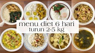 eng) menu diet sehat 6 hari bisa turun 2-5 kg! | resep diet rumahan, diet vlog