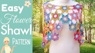 Never Ending Flower Shawl Crochet  Easy Crochet Floral Shawl Tutorial