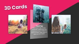 3D Glassmorphism Card Hover Effects