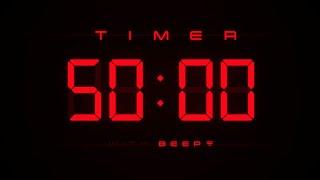 50 Min Digital Countdown Timer with Simple Beeps ⭕️