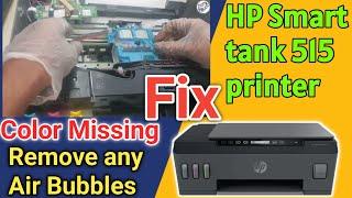 How to clean hp smart tank 515 printer head and remove any air bubbles without the need for a PC.