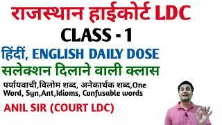 हाईकोर्ट LDC हिंदी English डेली डोज| CLASS 1| ONE WORD IDIOMS SYN ANT |विलोम पर्यायवाची अनेकार्थक