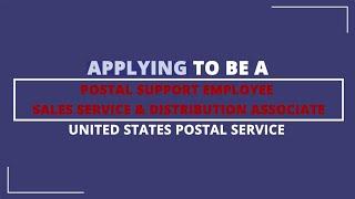 USPS Sales Service and Distribution Postal Support Employees