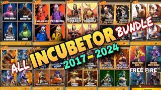 FREE FIRE ALL INCUBETOR BUNDLE || FREE FIRE ALL INCUBETOR || ALL INCUBETOR IN FREE FIRE